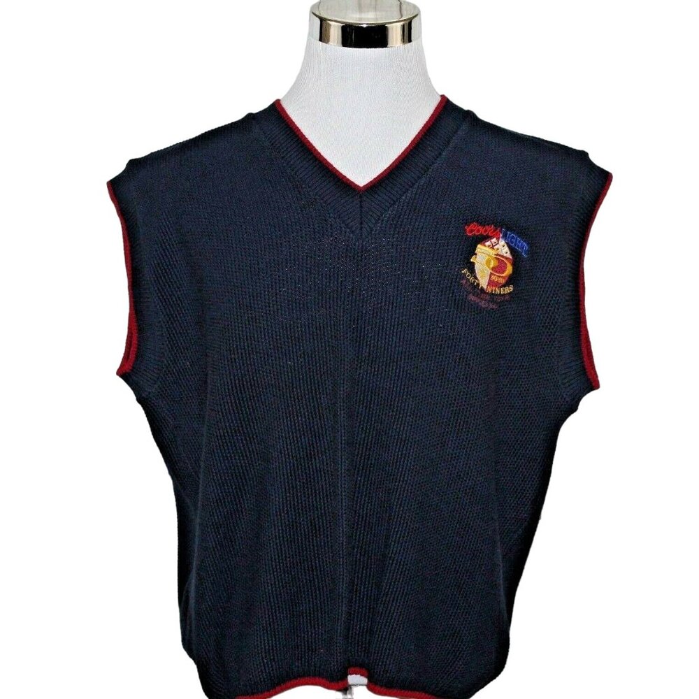 Vintage Coors Light 2XL San Francisco Forty Niners 50 Years Sweater Vest 90s USA